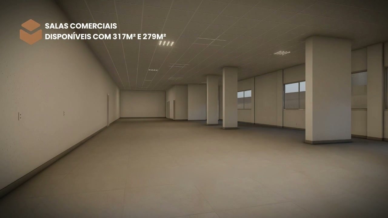 Interior amplo da sala comercial