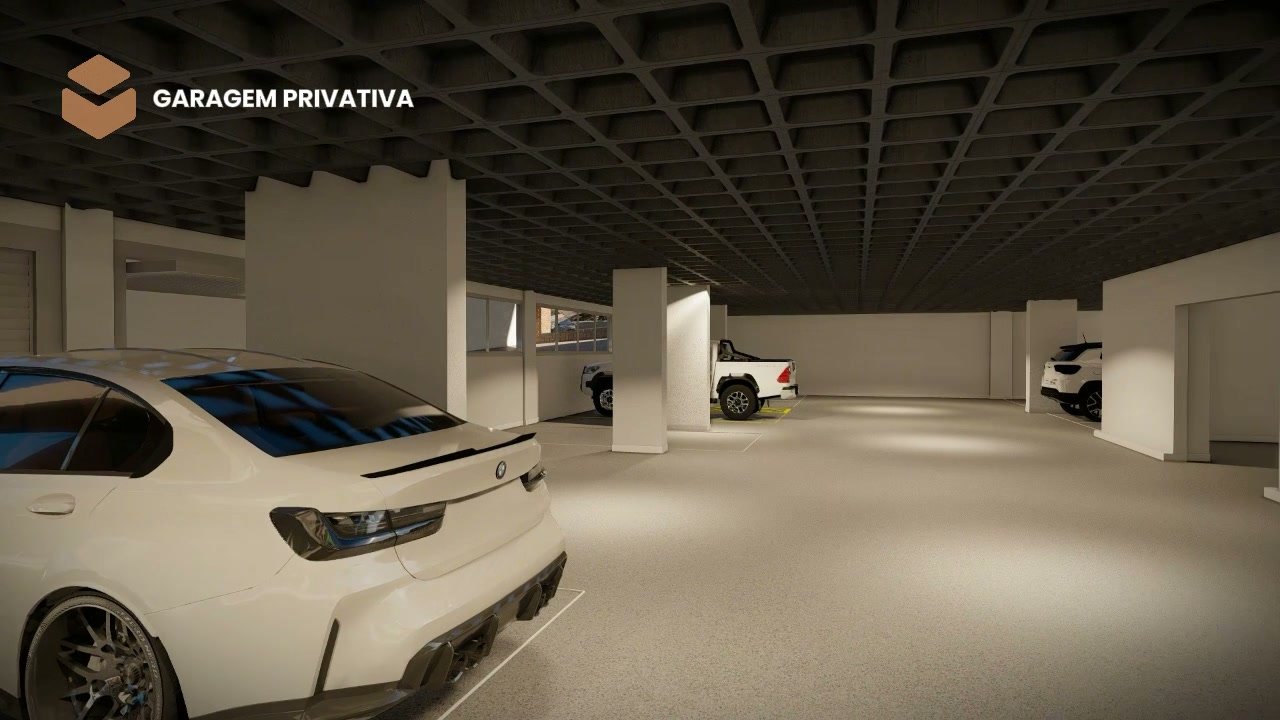 Interior da garagem privativa das salas comerciais